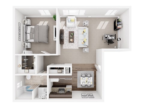 Floor plan for 1 bed, 1 bath, 800 sqft